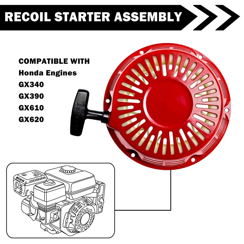 Sutmorly Recoil Starter Replacement for Honda Gx340 Gx390 11hp 13hp 28400-ZE3-W01ZA Oregon 31-060 Rotary 26-10379 - Image 4